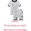 image:imageFamily Feeling Boys Summer Pajamas Sets Short SetsRabbit PrintGrey