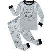 image:imageFamily Feeling Little Boys Girls Child Pajamas Sets 100 Cotton Toddler PjsRabbitGrey