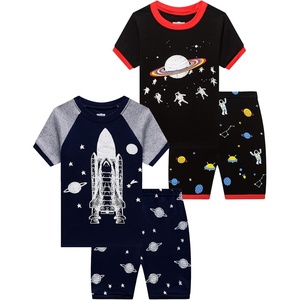 image:imageFamily Feeling Boys Summer Pajamas Sets Short 100 Cotton Pjs4piecespacerocket