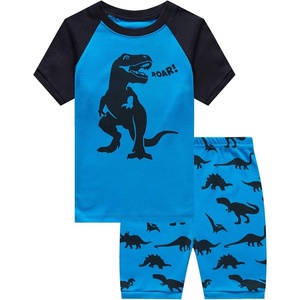 image:imageFamily Feeling Boys Summer Pajamas Sets Short 100 Cotton PjsDinosaurF4