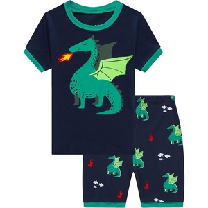 image:imageFamily Feeling Boys Summer Pajamas Sets Short SetsDragon PrintMulticolored