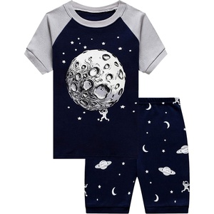 image:imageFamily Feeling Boys Summer Pajamas Sets Short SetsMoon PrintNavy Blue
