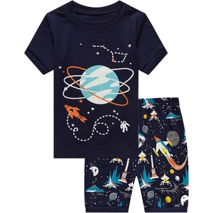 image:imageFamily Feeling Boys Summer Pajamas Sets Short SetsSpace PrintNavy