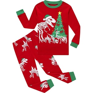 image:imageFamily Feeling Kids amp Toddler Boys Pajamas 2 Piece Pjs Set 100 Cotton SleepwearChristmasDinosaurRed