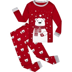 image:imageFamily Feeling Little Boys Girls Child Pajamas Sets 100 Cotton Toddler PjsChristmasRedBear