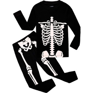 image:imageFamily Feeling Little Boys Pajamas Sets 100 Cotton Long sleeve PjsBlackSkeletonGolwinthedark