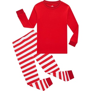 image:imageFamily Feeling Little Boys Pajamas Sets 100 Cotton Long sleeve PjsChristmasStripedRedA1