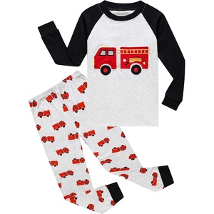 image:imageFamily Feeling Little Boys Pajamas Sets 100 Cotton Long sleeve PjsFire TruckF4