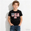 image:imageFamily Feeling Boys Short Sleeve Summer Crewneck Kids TShirts One Piece Girls TeeAmerican Flagblack