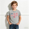 image:imageFamily Feeling Boys Short Sleeve Summer Crewneck Kids TShirts One Piece Girls TeeAmerican Flaggrey