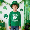 image:imageFamily Feeling Boys Short Sleeve Summer Crewneck Kids TShirts One Piece Girls TeeSt Patricks Cloverlong