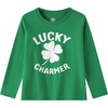 image:imageFamily Feeling Boys Short Sleeve Summer Crewneck Kids TShirts One Piece Girls TeeSt Patricks Cloverlong