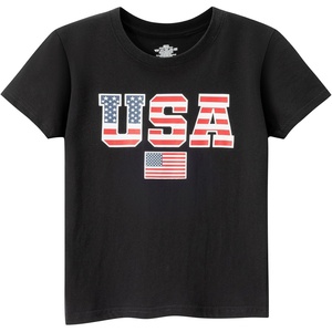 image:imageFamily Feeling Boys Short Sleeve Summer Crewneck Kids TShirts One Piece Girls TeeAmerican Flagblack