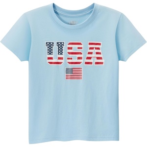 image:imageFamily Feeling Boys Short Sleeve Summer Crewneck Kids TShirts One Piece Girls TeeAmerican Flagblue