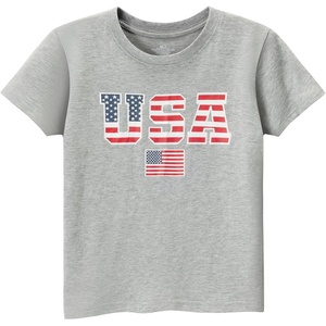 image:imageFamily Feeling Boys Short Sleeve Summer Crewneck Kids TShirts One Piece Girls TeeAmerican Flaggrey