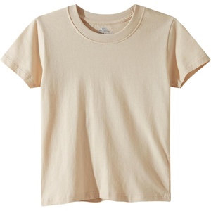 image:imageFamily Feeling Boys Short Sleeve Summer Crewneck Kids TShirts One Piece Girls TeeBeige