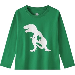 image:imageFamily Feeling Boys Short Sleeve Summer Crewneck Kids TShirts One Piece Girls TeeSt Patricks Dinolong