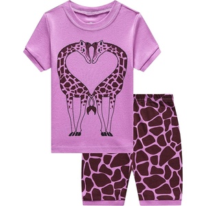 image:imageFamily Feeling Giraffe Little Girls Short Pajamas 100 Cotton ClothesGiraffe892