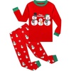 image:imageFamily Feeling Kids amp Toddler Girls Boys Pajamas 2 Piece Pjs Set 100 Cotton SleepwearChristmasSnowmanRed
