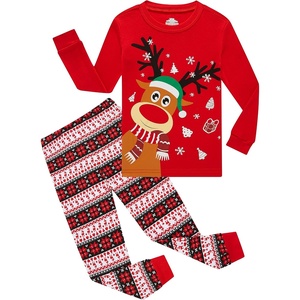 image:imageFamily Feeling Kids amp Toddler Girls Boys Pajamas 2 Piece Pjs Set 100 Cotton SleepwearChristmasRedReindeerA6