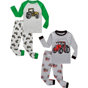 image:imageFamily Feeling Striped Boys Girls 2 Piece Christmas Pajamas Set 100 Cotton Pjs4piece22tractor2022