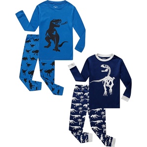 image:imageFamily Feeling Striped Boys Girls 2 Piece Christmas Pajamas Set 100 Cotton Pjs4piecedinosaurblue