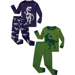 image:imageFamily Feeling Striped Boys Girls 2 Piece Christmas Pajamas Set 100 Cotton Pjs4piecedinosaurgreenblue