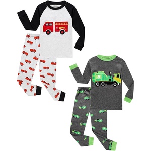 image:imageFamily Feeling Striped Boys Girls 2 Piece Christmas Pajamas Set 100 Cotton Pjs4piecefiretruck