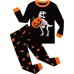 image:imageFamily Feeling Striped Boys Girls 2 Piece Christmas Pajamas Set 100 Cotton PjsDinosaurGlowinthedark6967