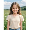 image:imageFamily Feeling Girl Tshirts Short Sleeve Crewneck Kids TShirts Top TeeBeige