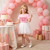 image:imageFamily Feeling Girl Tshirts Short Sleeve Crewneck Kids TShirts Top TeePink