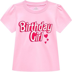 image:imageFamily Feeling Girl Tshirts Short Sleeve Crewneck Kids TShirts Top TeePink