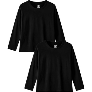 image:imageFamily Feeling Kids Long Sleeve Crewneck Tshirt Boys Plain TShirtBlack