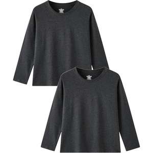 image:imageFamily Feeling Kids Long Sleeve Crewneck Tshirt Boys Plain TShirtDark Heather