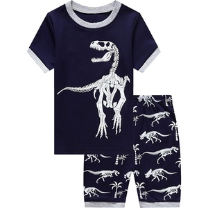 image:imageFamily Feeling Little Big Boys Summer Pajamas Sets Short 100 Cotton PjsDinosaurF1