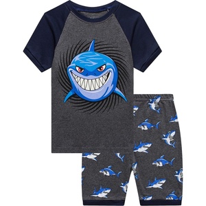 image:imageFamily Feeling Little Big Boys Summer Pajamas Sets Short 100 Cotton PjsSharkF5
