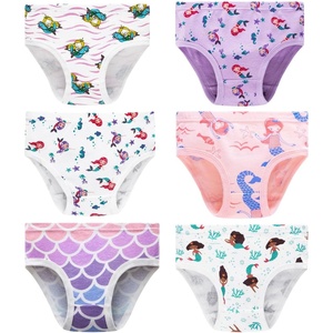 image:imageFamily Feeling Girls 100 Cotton Underwears  Comfortable amp Breathable Printed Pattern Panties for Child6 Pack  Mermaid