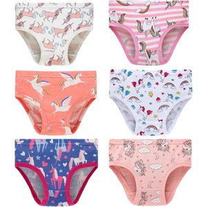 image:imageFamily Feeling Girls 100 Cotton Underwears  Comfortable amp Breathable Printed Pattern Panties for Child6 Pack  Unicorn