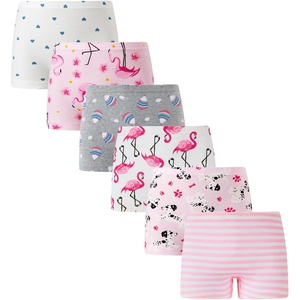 image:imageFamily Feeling Soft Cotton Girls Boyshort Panties Brief Underwear6 Pack Animal PrintingFlamingo
