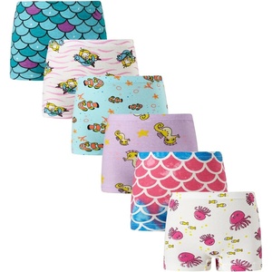 image:imageFamily Feeling Soft Cotton Girls Boyshort Panties Brief Underwear6 Pack Pattern PrintingMermaidFish