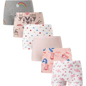 image:imageFamily Feeling Soft Cotton Girls Boyshort Panties Brief Underwear6 Pack Pattern PrintingStripe