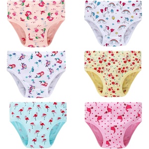 image:imageGirls 100 Cotton Underwear  Comfortable amp Breathable Panties for Kids6 Pack  FlowerCartoonAnimal Print