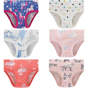 image:imageGirls 100 Cotton Underwear  Comfortable amp Breathable Panties for Kids6 Pack  PolkaCartoonAnimal Print