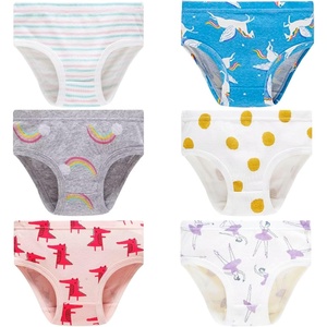 image:imageGirls 100 Cotton Underwear  Comfortable amp Breathable Panties for Kids6 Pack  PolkaCartoonAnimal PrintStripes