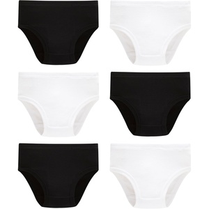 image:imageGirls 100 Cotton Underwear  Comfortable amp Breathable Panties for Kids6 Pack  WhiteBlack