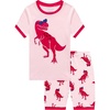 image:imageFamily Feeling Little Girls Dinosaur Pajamas Short Sets 100 Cotton Toddler Kid 4T