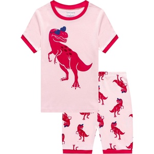 image:imageFamily Feeling Little Girls Dinosaur Pajamas Short Sets 100 Cotton Toddler Kid 4T