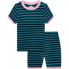 image:imageFamily Feeling Little Girls Striped Blue Pajamas Short Sleeve Summer 100 Cotton Kid Pjs 6