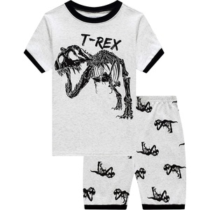 image:imageFamily Feeling Little Boys Dinosaur Pajamas Short Sets 100 Cotton Toddler Kid Summer 3T